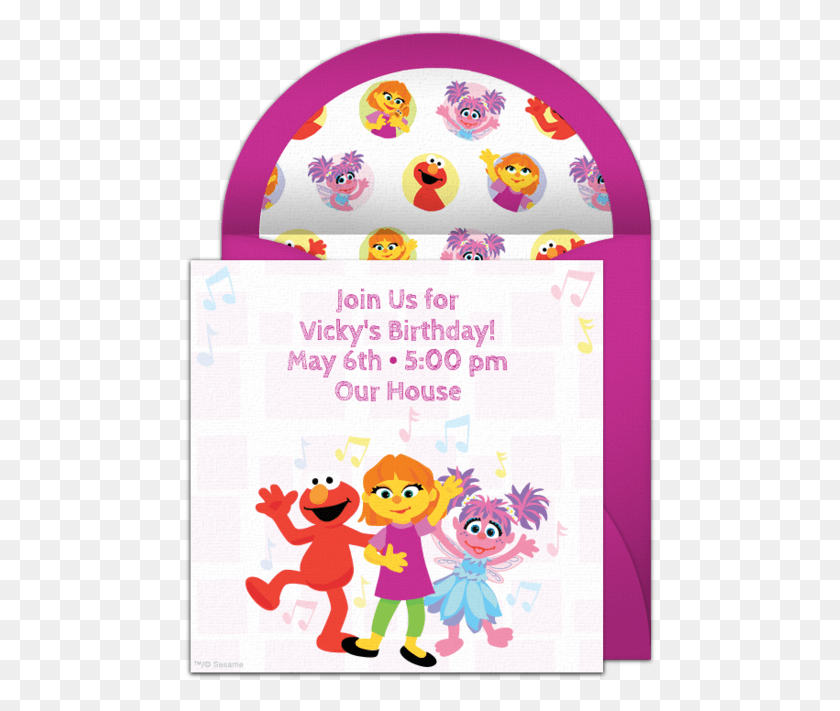 473x651 We Are Loving This Sesame Street Invitation Featuring Julia, Mail, Envelope, Greeting Card HD PNG Download