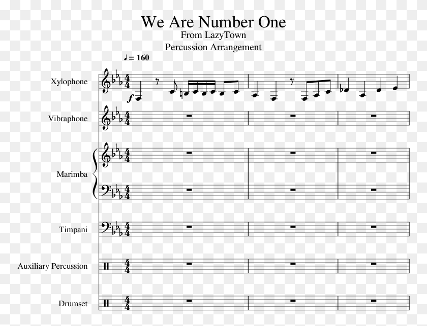 773x583 We Are Number One Sheet Music 1 Of 29 Pages We Are Number One Xylophone Sheet Music, Gray, World Of Warcraft HD PNG Download