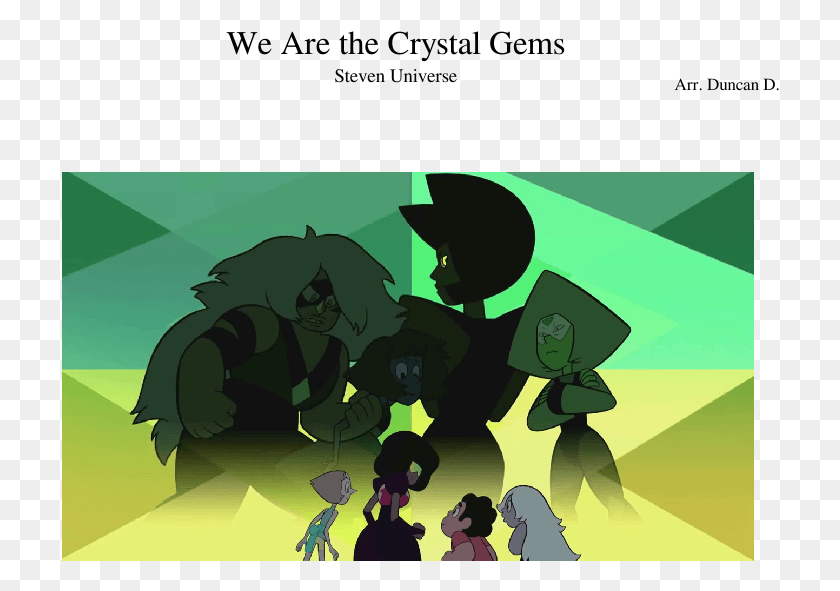 718x531 Descargar Png We Are The Crystal Gems, Partitura Compuesta Por Arr Steven Universe, Tema Extendido, Verde, Gráficos Hd Png