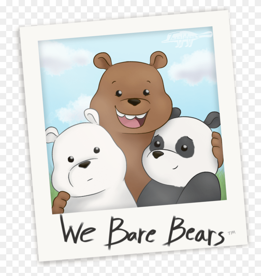 1195x1266 We Bare Bears Selfie Hd Download Polaroid We Bare Bears, Animal, Bear, Mammal, Wildlife PNG