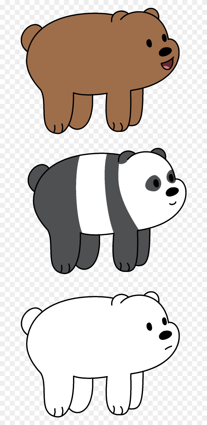 676x1658 We Bare Bears We Bare Bears Grizzly Panda, Animal, Mammal, Stencil HD PNG Download