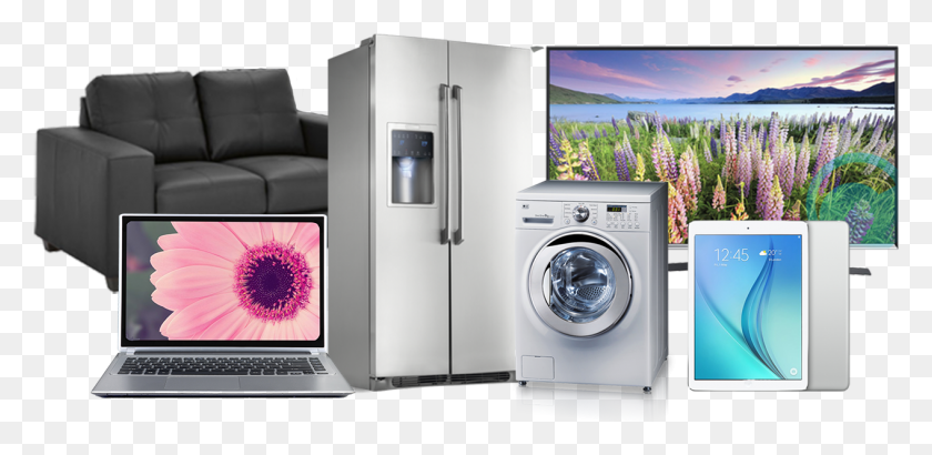 1267x569 We Have A Wide Range Of Products Available For You Tv Fridge Washing Machine, Computer Keyboard, Computer Hardware, Keyboard HD PNG Download