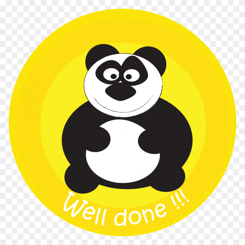 1000x1000 We Well Done Panda Sticker, Label, Text, Giant Panda HD PNG Download