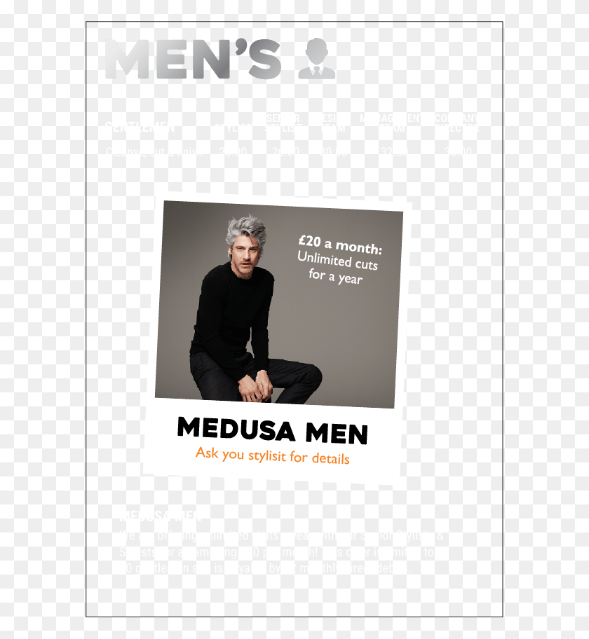 596x852 Web Price Lists Medusa 21 Sitting, Advertisement, Poster, Person HD PNG Download