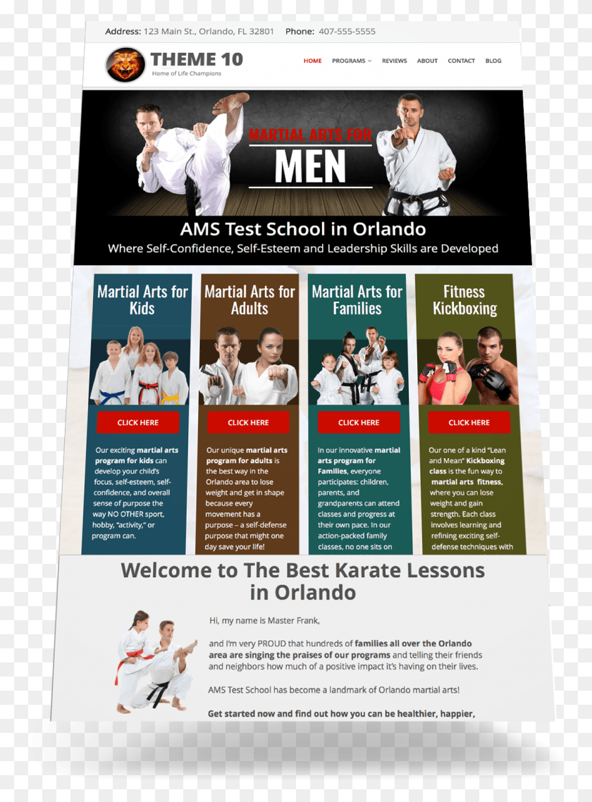 1109x1533 Descargar Png Sitio Web Presentación Web Mock Up Single Karate High Kick, Anuncio, Cartel, Flyer Hd Png