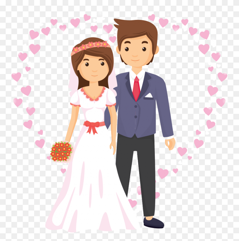 897x906 Wedding Anniversary Wish Hindi Whatsapp Wedding Anniversary Images Cartoon, Person, Human, Dress HD PNG Download