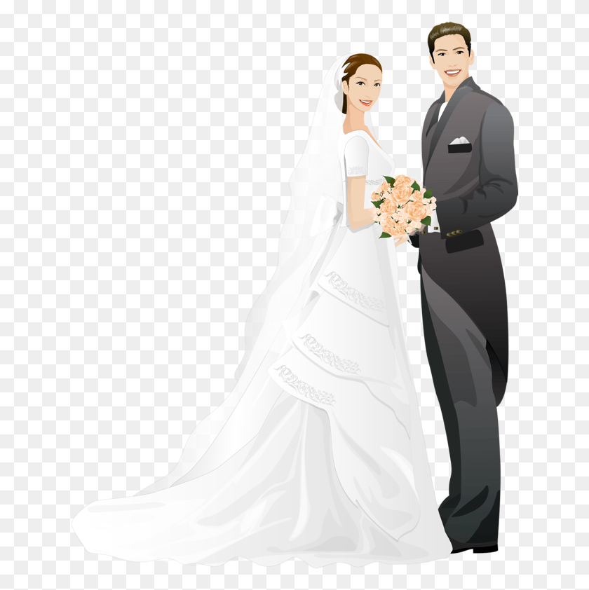 639x782 Wedding Cards Images Bride And Groom Watercolor, Clothing, Apparel, Person HD PNG Download