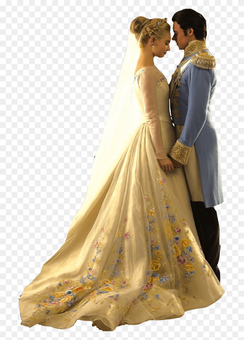 713x1109 Wedding Couple Cinderella 2015 Wedding Dress, Clothing, Apparel, Evening Dress HD PNG Download