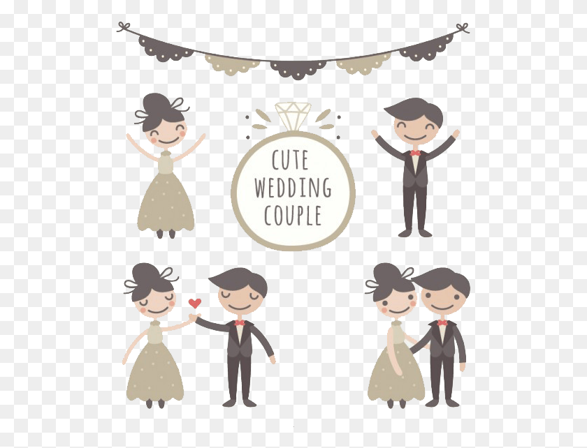 509x582 Wedding Couple Marriage Drawing Bridegroom Wedding Drawing Clipart, Person, Human, Performer HD PNG Download