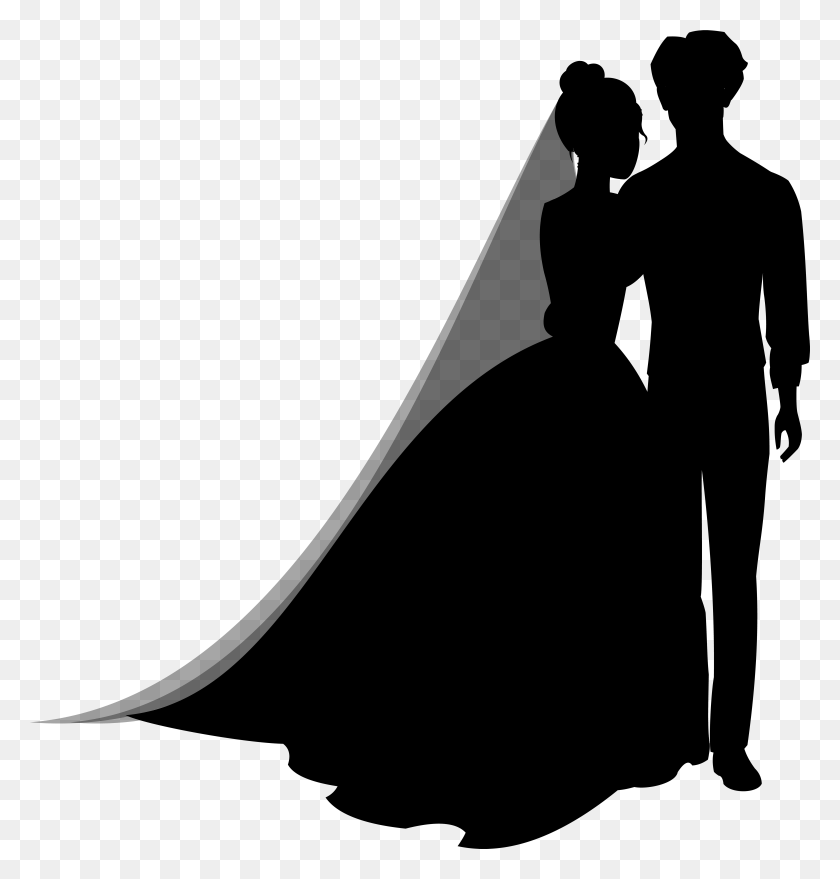 6587x6923 Wedding Couple Silhouettes Clip Art Wedding Couple Silhouette, Gray, World Of Warcraft HD PNG Download