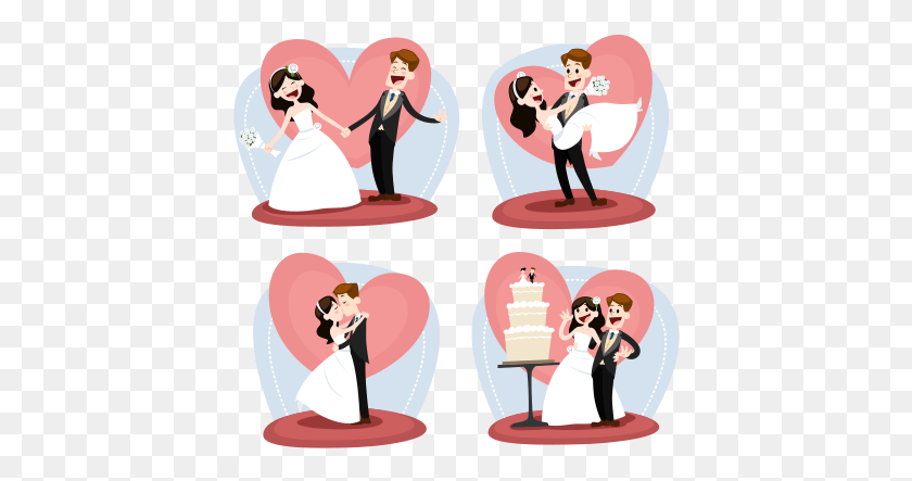 412x383 Wedding Couple Vector And Transparent The Graphic Cartoon Drawing Child Marriage, Person, Performer, Dating HD PNG Download
