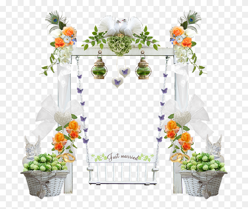 709x646 Свадебные Украшения, Растение, Цветок, Цветочная Композиция Hd Png Скачать