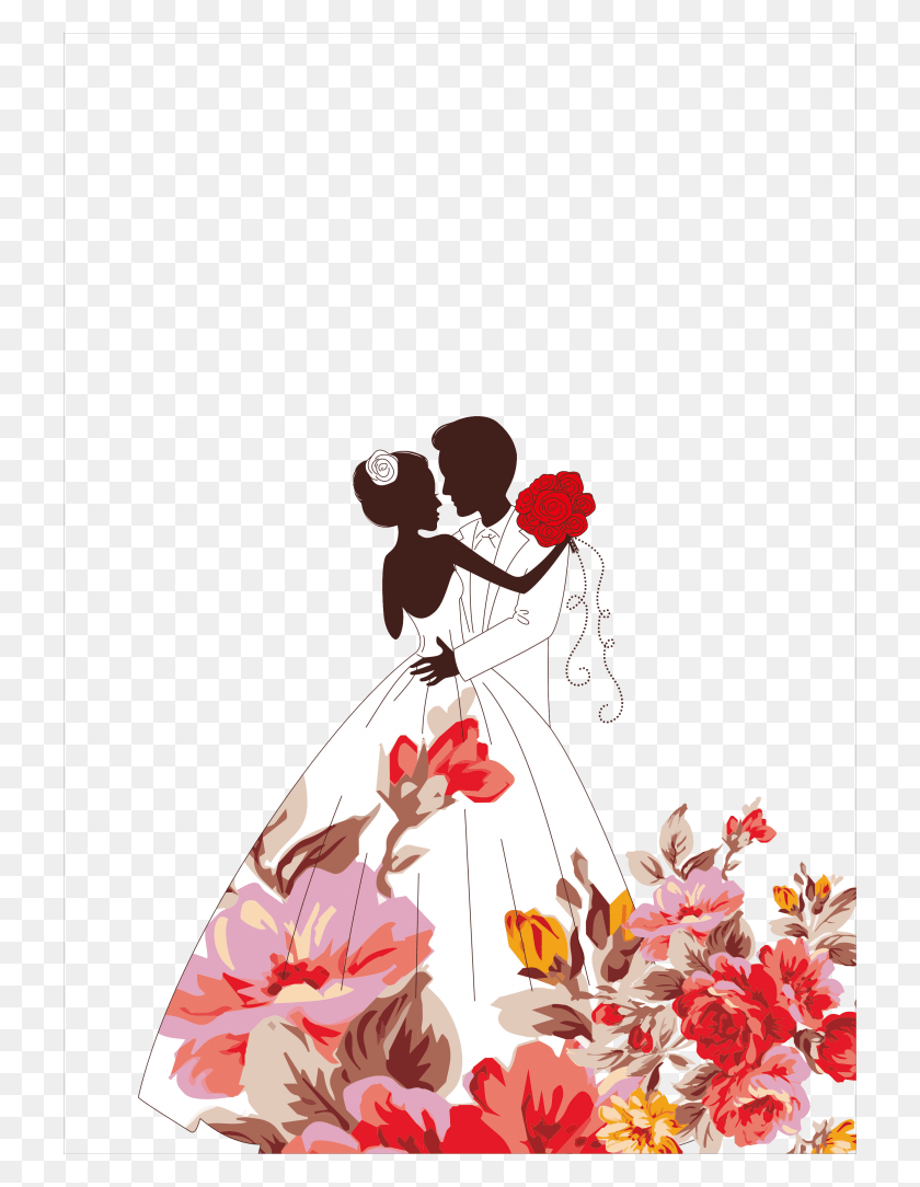 724x1024 Свадебный Дизайн Вектор Цветы Приглашение Свадьба, Одежда, Человек, Растение Hd Png Скачать