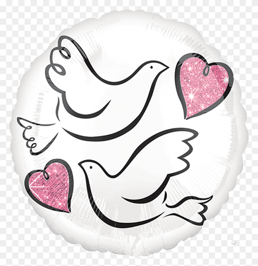 900x928 Wedding Doves Balloon Balloon, Poultry, Fowl, Bird HD PNG Download
