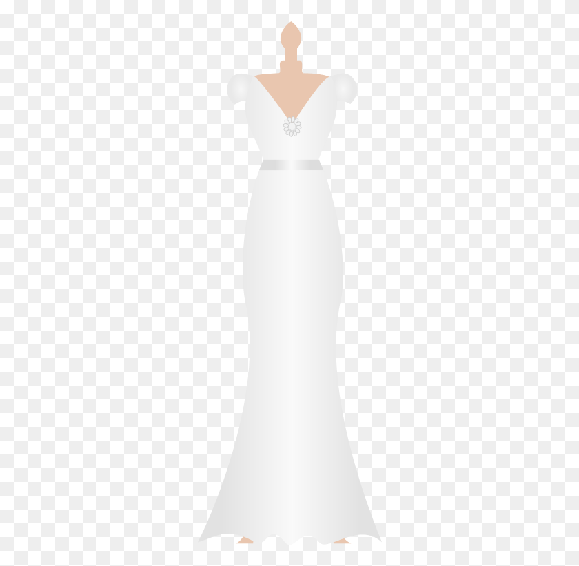 268x762 Wedding Dress Clipart Kid Dress Wedding Dress Clipart Outline, Beverage, Drink, Alcohol HD PNG Download