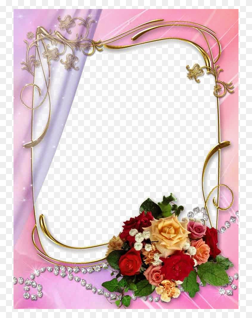 750x1000 Wedding Frame Image Wedding Photo Frames For, Floral Design, Pattern, Graphics HD PNG Download