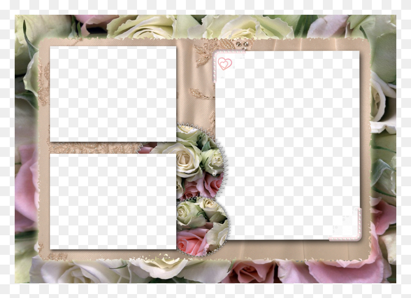 1500x1055 Wedding Frames Images Photoshop Collage 47478 Flower Background Photo Frame, Plant, Rose, Blossom HD PNG Download