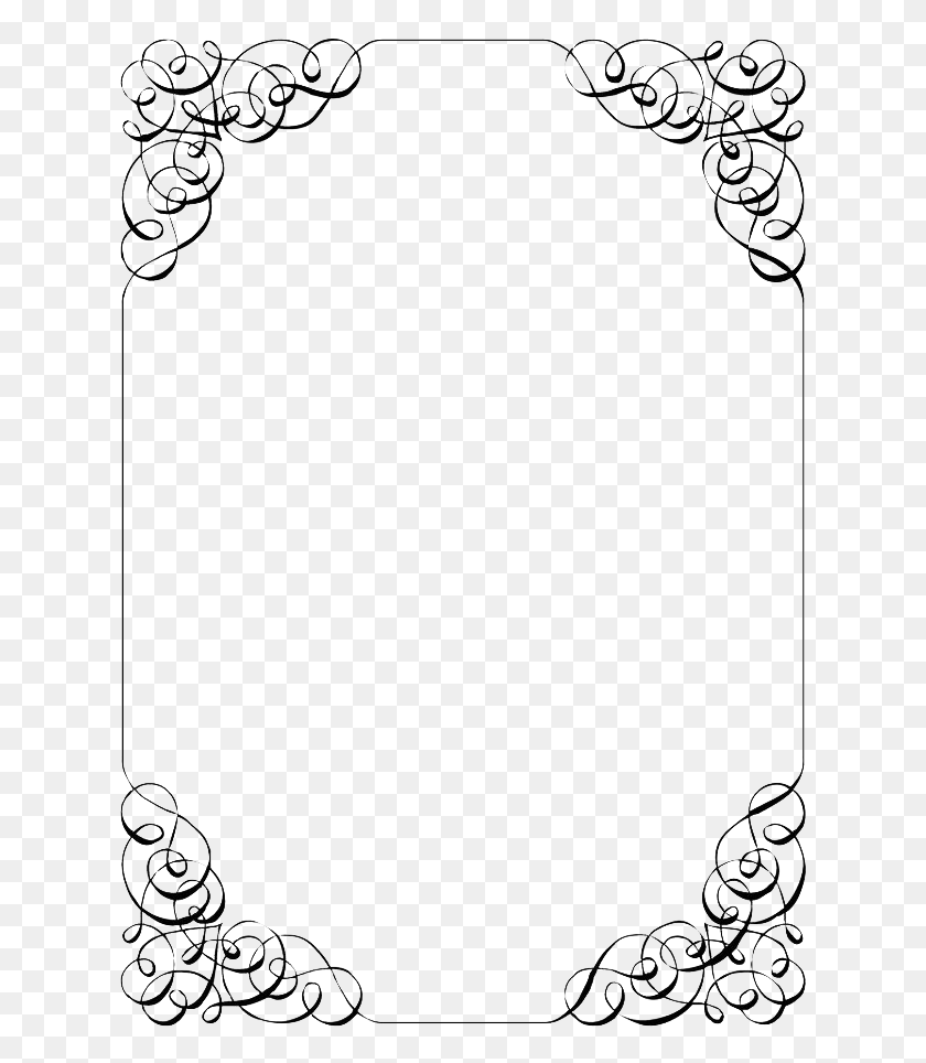625x904 Wedding Invitation Border File Black And White Menu Template Blank, Plant, Outdoors, Nature HD PNG Download