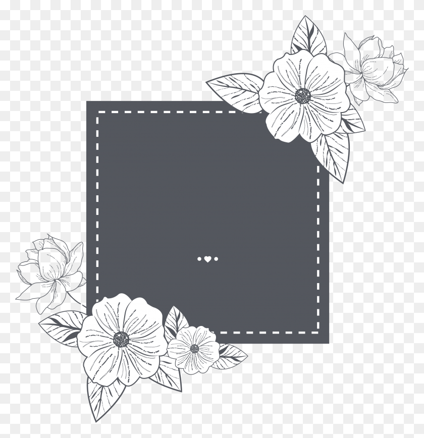 3001x3110 Wedding Invitation Card Template Floral Black And White, Floral Design, Pattern, Graphics HD PNG Download