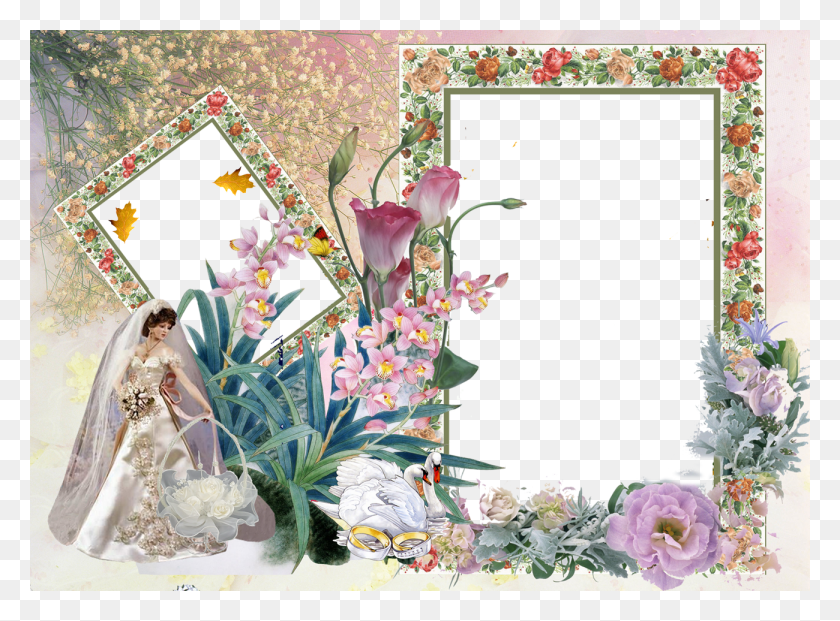 1300x936 Wedding Photo Frame Design, Plant, Person, Human HD PNG Download