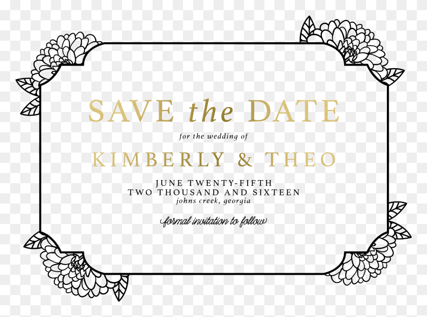 1865x1347 Wedding Save The Dates Personalized Save The Date Transparent Save The Date Gold Foil, Text, Business Card, Paper HD PNG Download