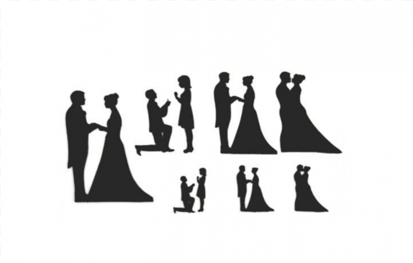 Wedding Silhouette Cutter, Person, Adult, Bride, Female Transparent PNG