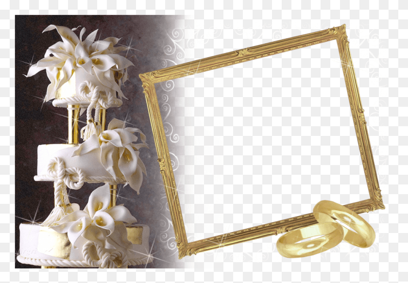 1018x683 Wedding Transparent Photo Frame With White Wedding Wedding Transparent Frame, Cake, Dessert, Food HD PNG Download