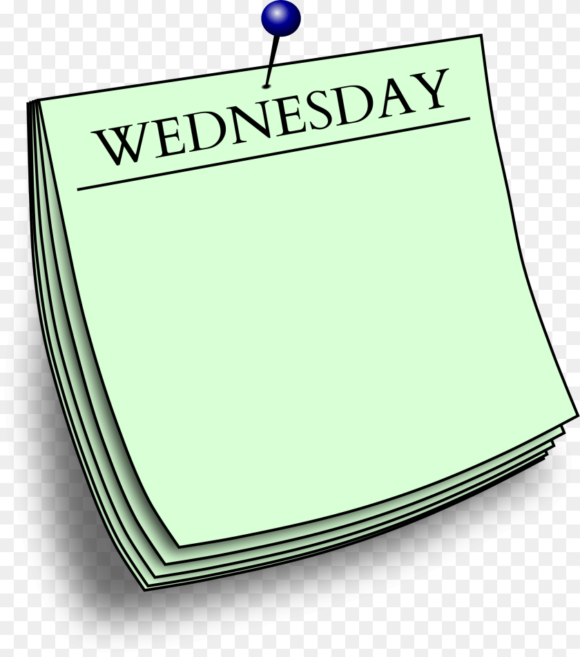 Wednesday Note, Text, Page, Publication, Book Sticker PNG