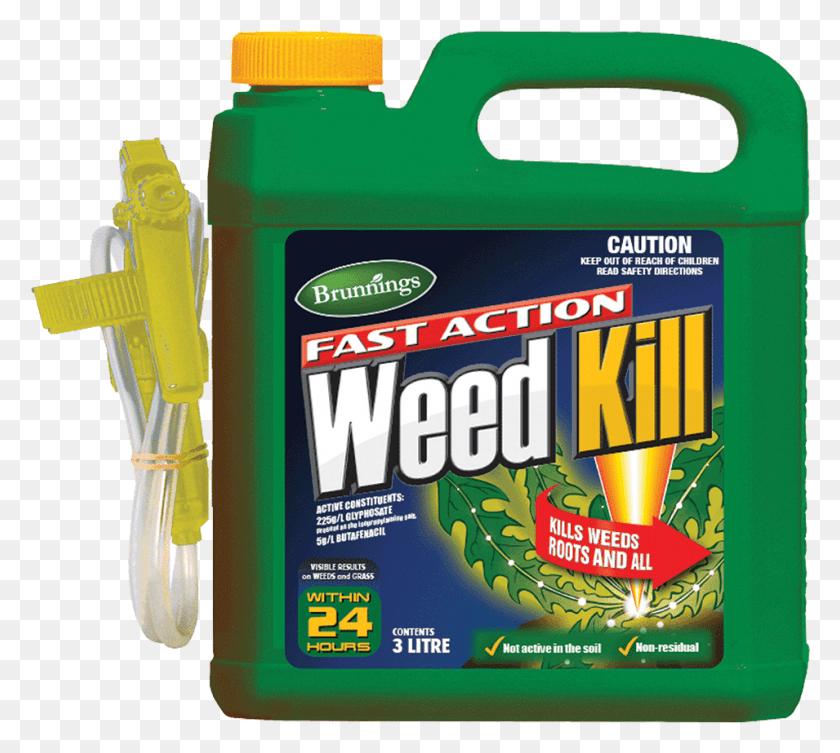 955x849 Weed Kill Fast Action Glyphosate Spray Rtu 3Lt Brunnings Оружие, На Открытом Воздухе, Машина, Природа Hd Png Скачать