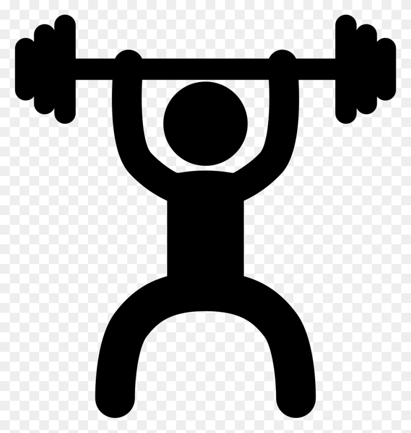 926x981 Weightlifter Frontal Silhouette Svg Icon Free Weightlifter Icon, Gun, Weapon, Weaponry HD PNG Download
