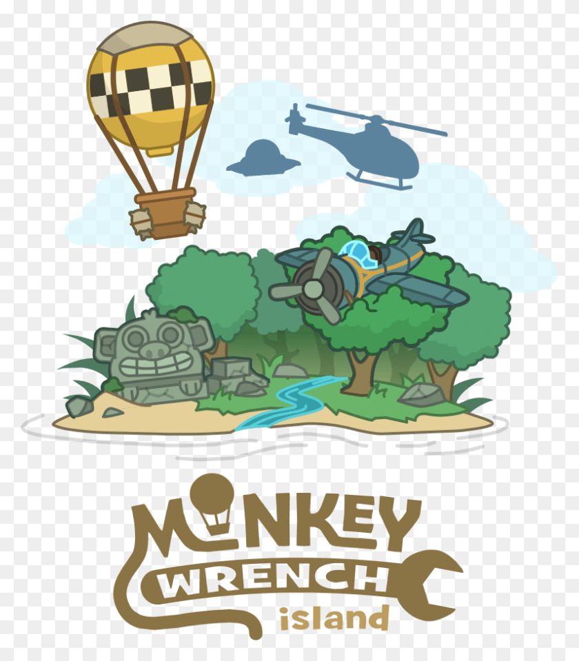 794x916 Welcome Monkeywnewmapicons Poptropica Monkey Wrench Island, Poster, Advertisement, Hot Air Balloon HD PNG Download