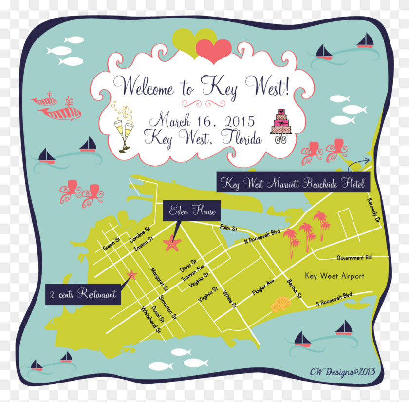 998x980 Welcome To Key West Curvy Map, Pillow, Cushion, Text HD PNG Download