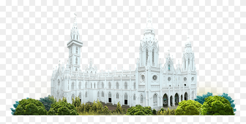 975x458 Welcome To Our Lady Of Dolours Basilica Basilica Of Our Lady Of Dolours Thrissur, Spire, Tower, Architecture HD PNG Download