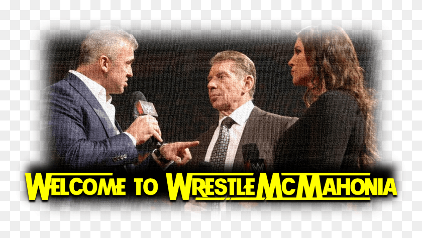 1305x693 Welcome To Wrestlemcmahonia Shane Mcmahon Stephanie Mcmahon Mr Mcmahon, Audience, Crowd, Person HD PNG Download