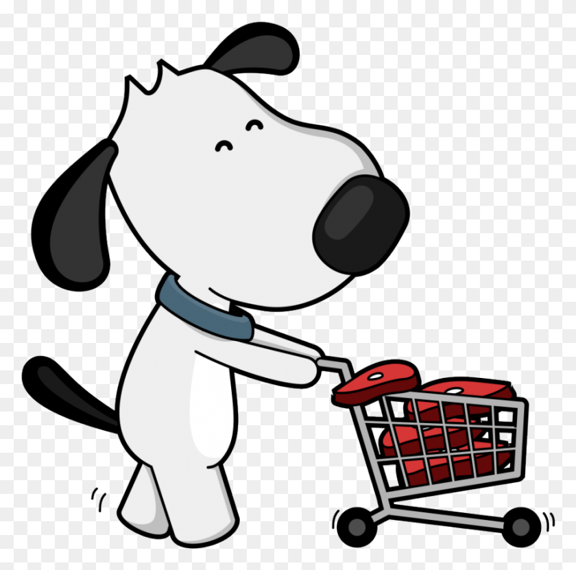 851x842 Well Clipart Dog Bone Dog, Shopping Cart HD PNG Download