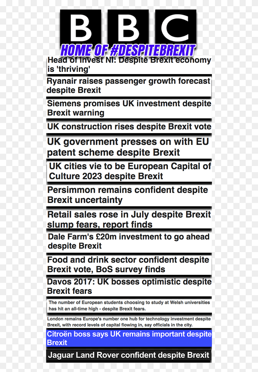 540x1150 Well How About These All From The Bbc News Website Bbc Despite Brexit, Text, Word, Label HD PNG Download