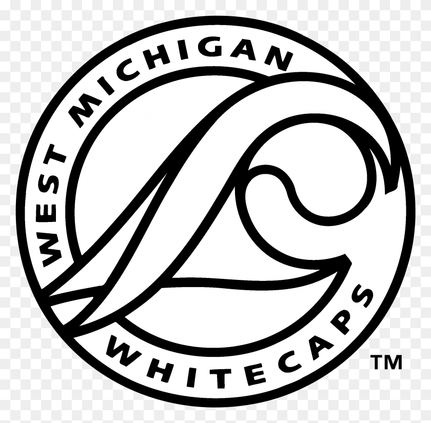 2191x2151 West Michigan Whitecaps Logo Black And White West Michigan Whitecaps, Symbol, Trademark, Label HD PNG Download