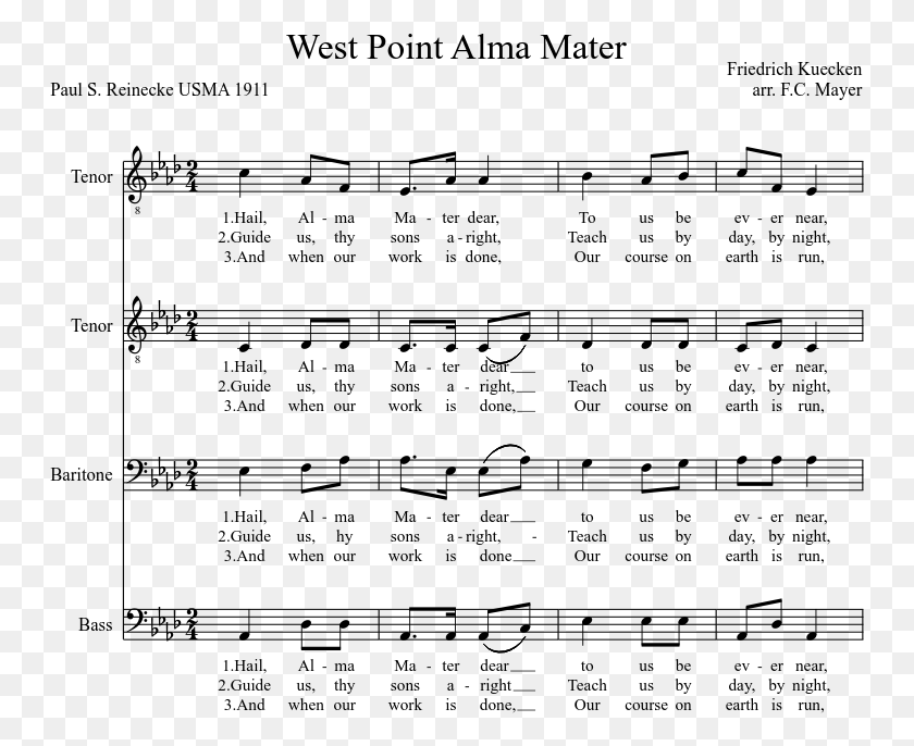 749x626 West Point, Alma Mater, Skye Boat Song, Viola, Partitura, Gray, World Of Warcraft Hd Png