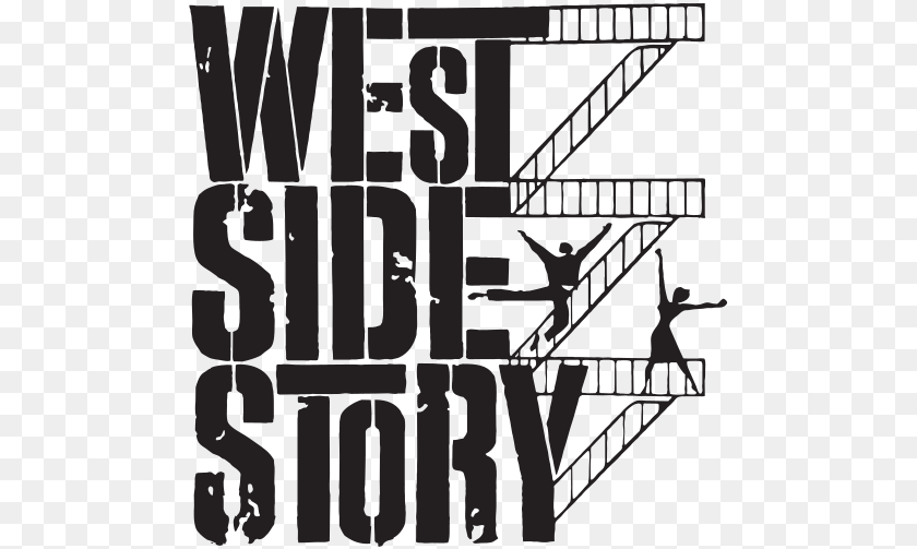 500x503 West Side Story Logo Bw, Person, Advertisement, Poster, Text Sticker PNG