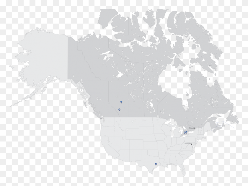 997x730 Westech Canada Usa Grey Independent Countries Of North America, Map, Diagram, Plot HD PNG Download