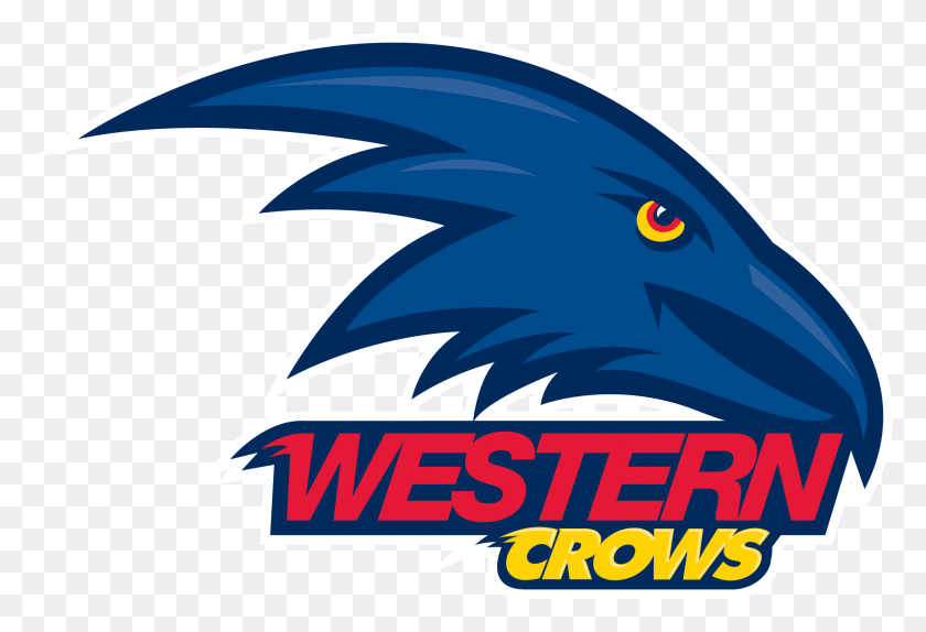 2229x1470 Western Crows White Border Adelaide Crows Logo, Animal, Bird, Sea Life HD PNG Download