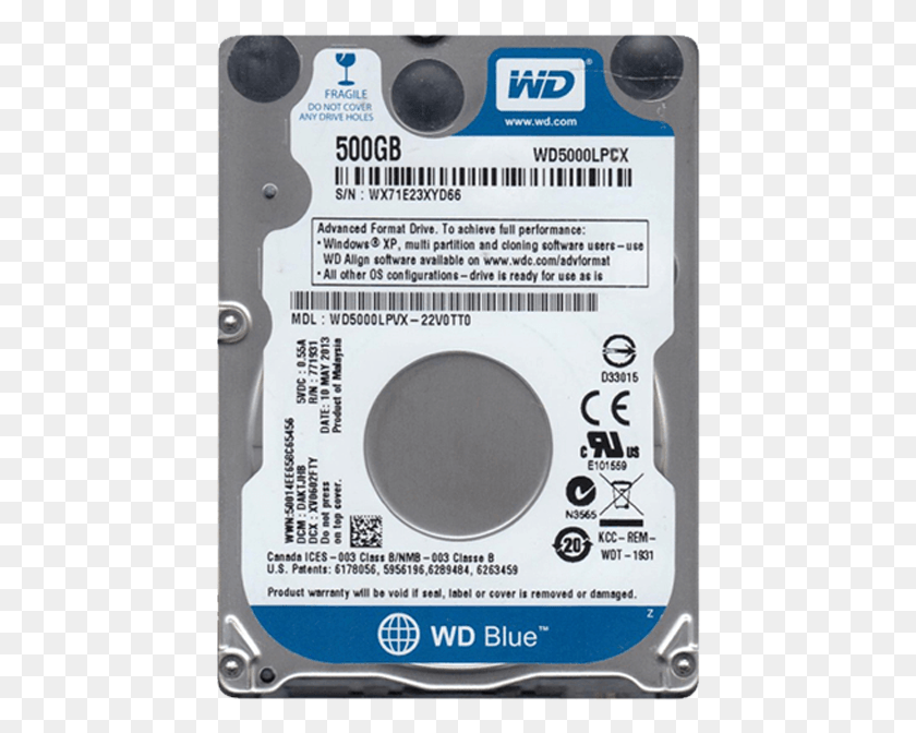 445x612 Western Digital Hdd Wd5000lpcx Mobile 500g Wdc Wd5000lpvx, Computer, Electronics, Hard Disk HD PNG Download