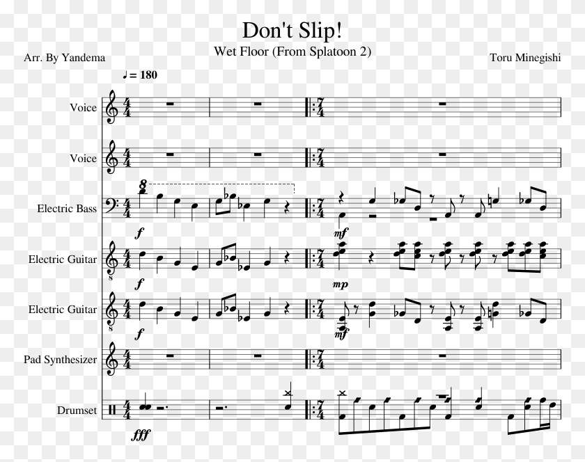 773x604 Wet Floor Don39t Slip Sheet Music For Voice Bass Florentiner March Score Pdf, Gray, World Of Warcraft HD PNG Download
