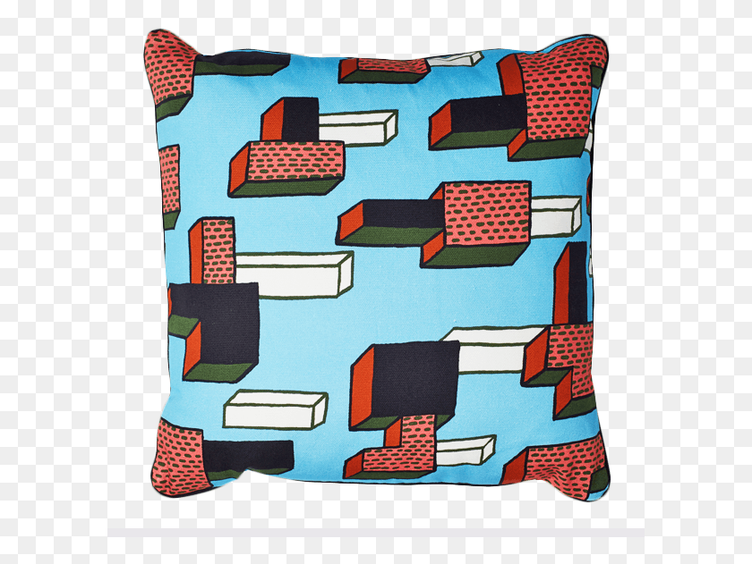 601x571 Wh Cushion In The Grass Blue Square Coussin Nathalie Du Pasquier, Pillow HD PNG Download