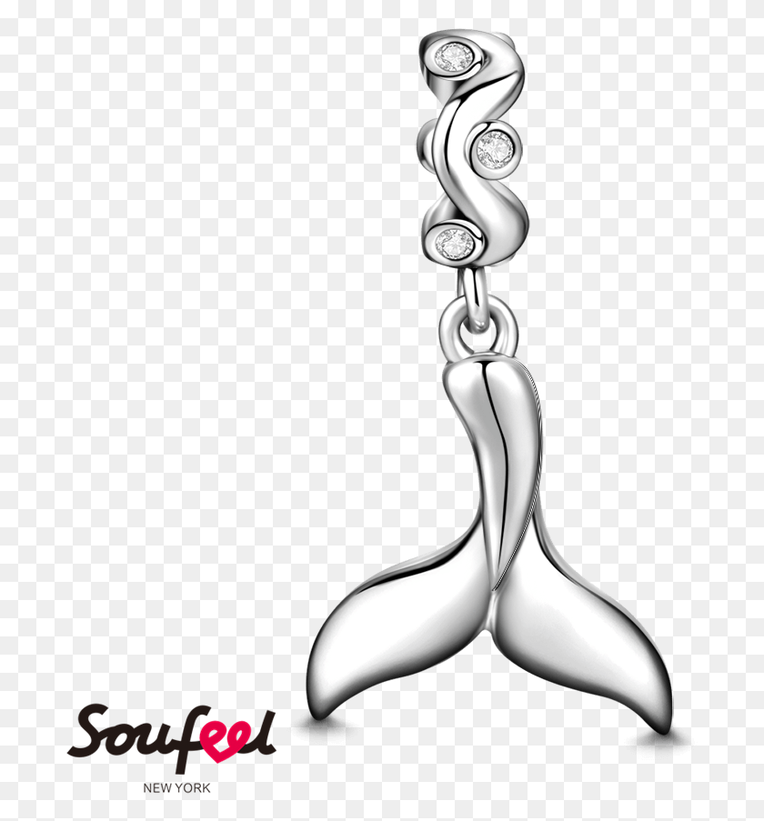 695x843 Whale Tail Charm Silver Swarovski Crystal Line Art, Sink Faucet, Accessories, Accessory HD PNG Download