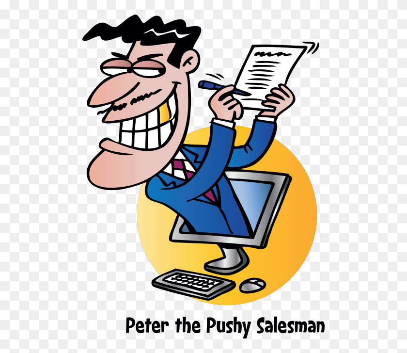 500x668 What Does Your Website Pushy Salesman Clipart, Label, Text, Graphics HD PNG Download