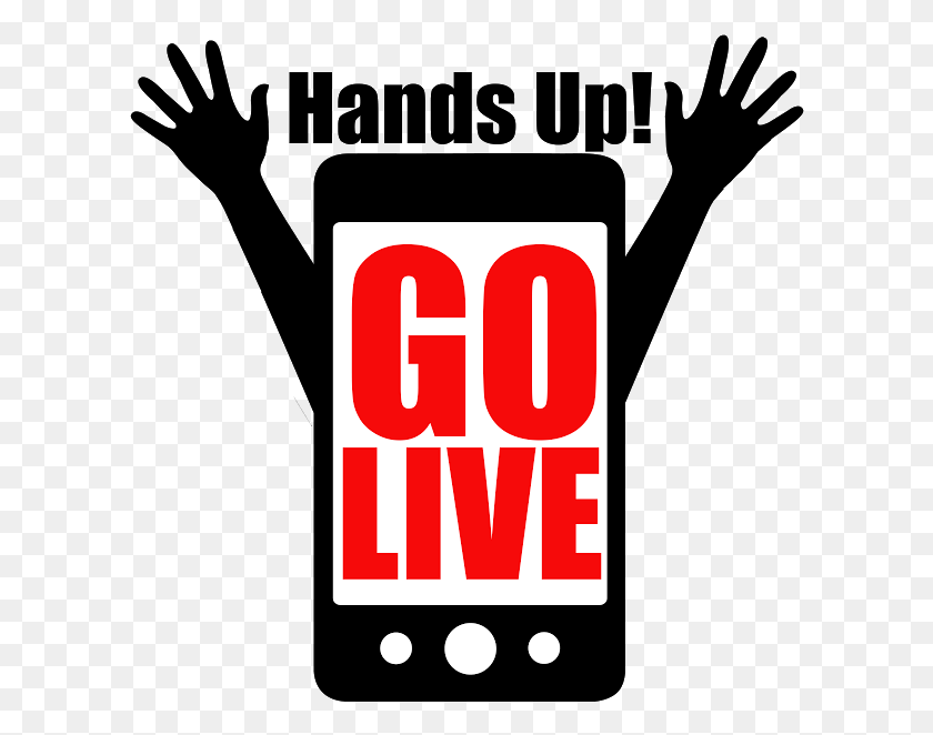 608x602 Что Такое Hands Up Go Live Sign, Логотип, Символ, Товарный Знак Hd Png Скачать