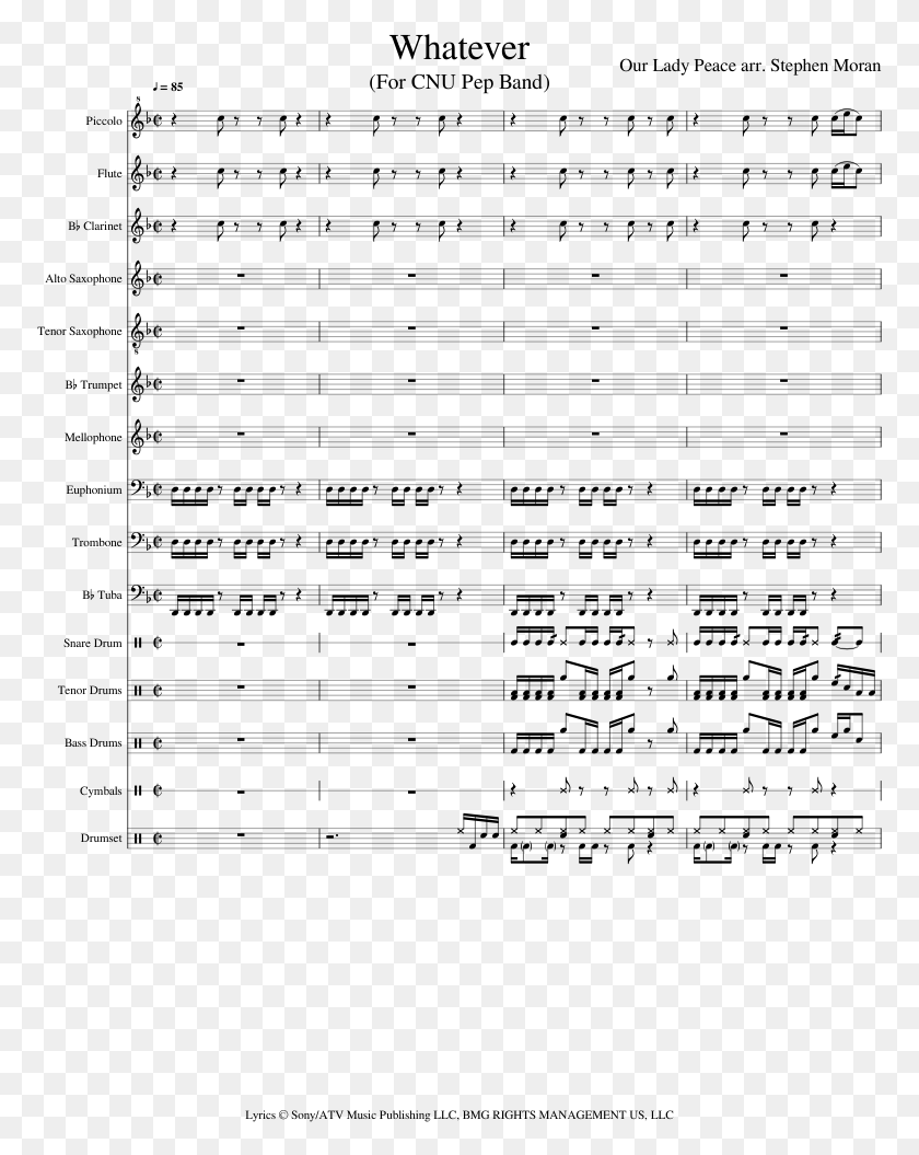 773x995 Whatever Sheet Music Composed By Our Lady Peace Arr Ride Twenty One Pilots Clarinet Sheet Music, Gray, World Of Warcraft HD PNG Download