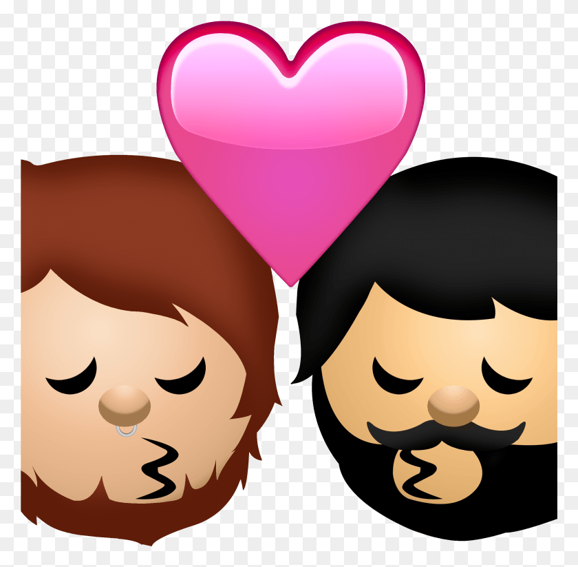 2401x2349 Whatsapp Emoji Kiss Gay Emoji, Heart, Dating, Balloon HD PNG Download