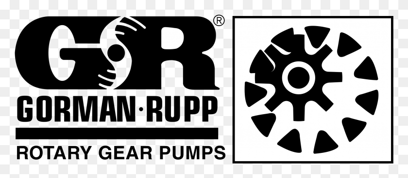 2049x811 Wheel Rotary Logo White Pictures Gorman Rupp Company, Symbol, Recycling Symbol, Stencil HD PNG Download